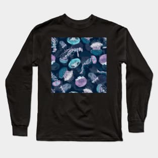 Floating Jellies Ocean Blue Long Sleeve T-Shirt